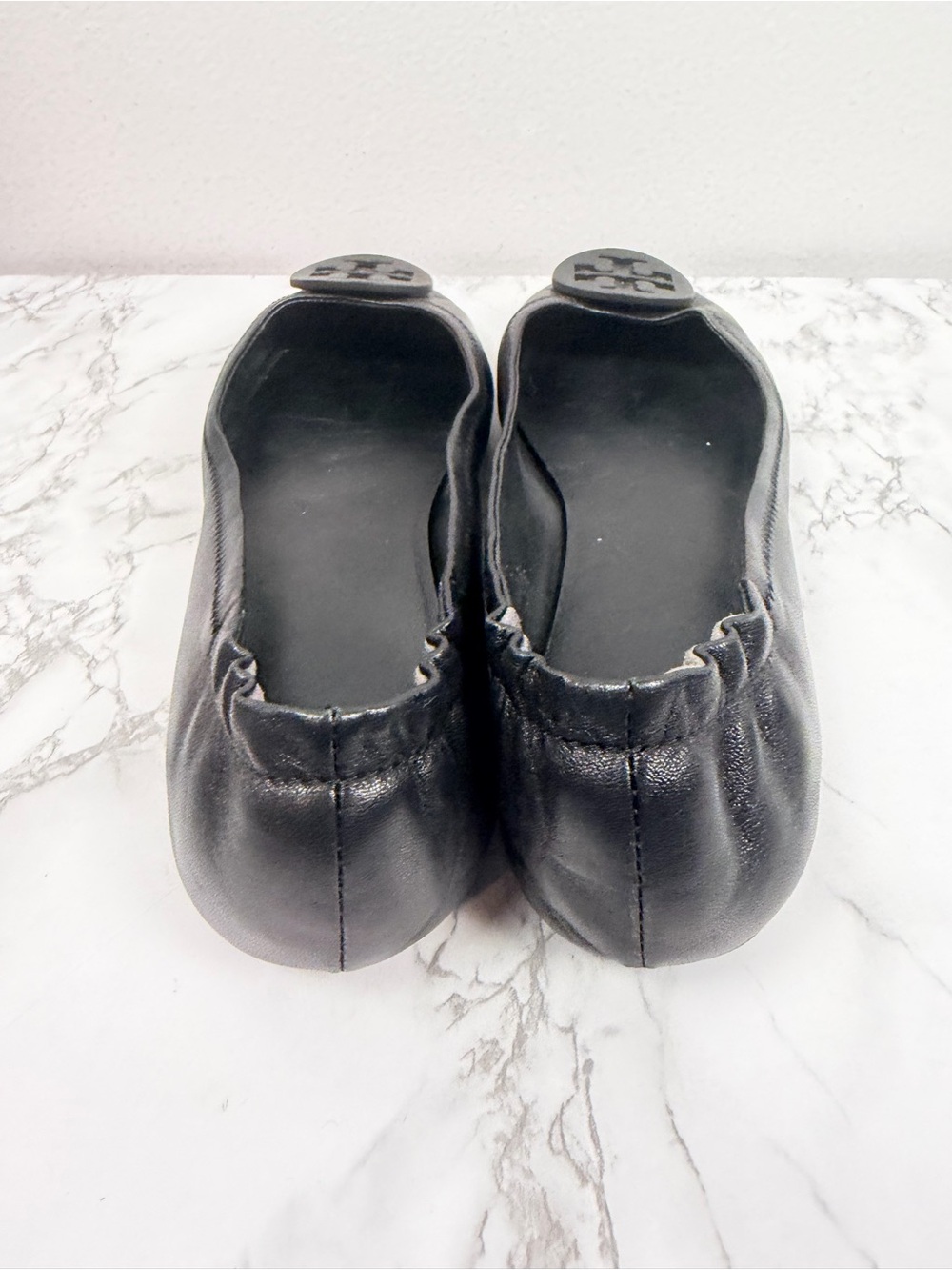 Tory Burch black Reva Logo Travel Ballet Flats size 8 - Picture 3 of 8